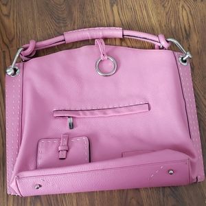 Beautiful soft leather pink BCBG Max Azria bag